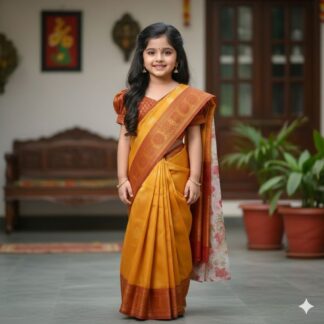 Classic Banarasi Saree in Mini Style for Girls