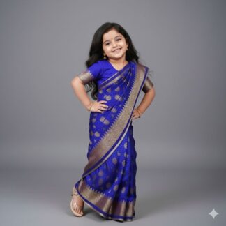 Traditional Banarasi Saree with a Touch of Childhood Charm